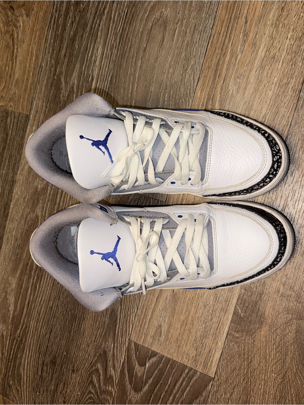 Jordan White and Blue Men's Retro Sneakers